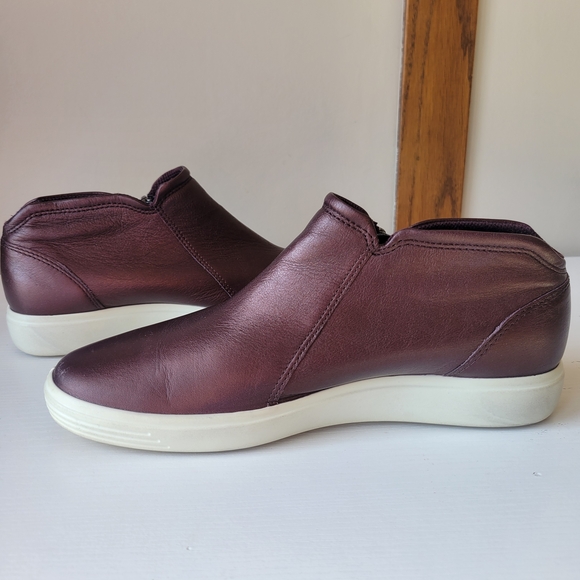Ecco Womens Leather Slip On Sneakers Size 8 - Picture 5 of 12